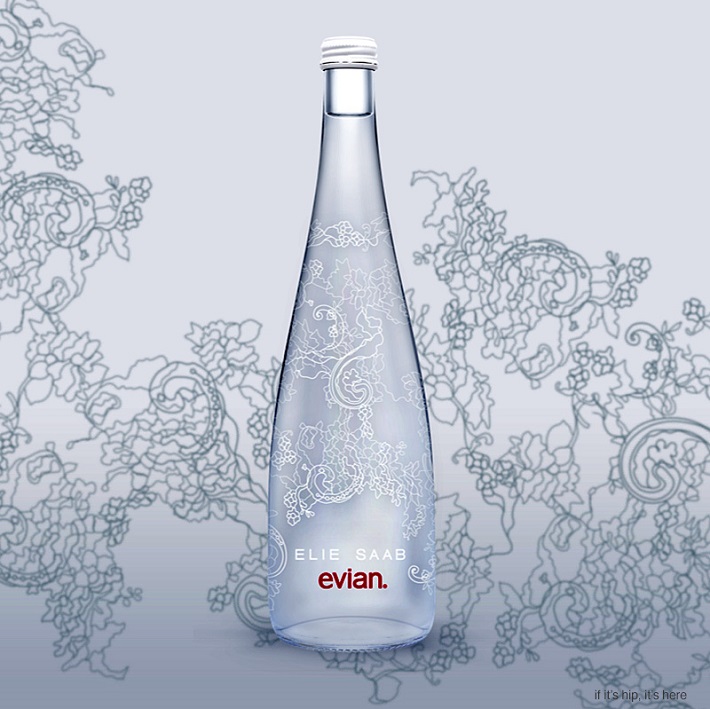 Limited Editions: Elie Saab designs a lacy bottle for Evian