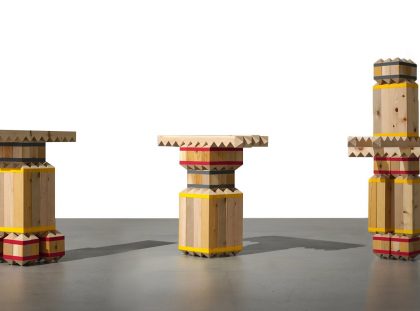 Takuto Ohta Builds Primitive Furniture Set By Stacking Blocks Intuitively