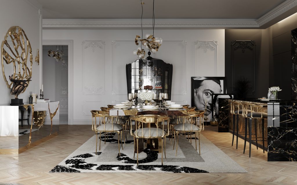 Exclusive Furniture And Lighting Design For A Luxury Dining Room