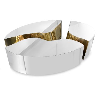 luxury houses - luxury white and gold center table