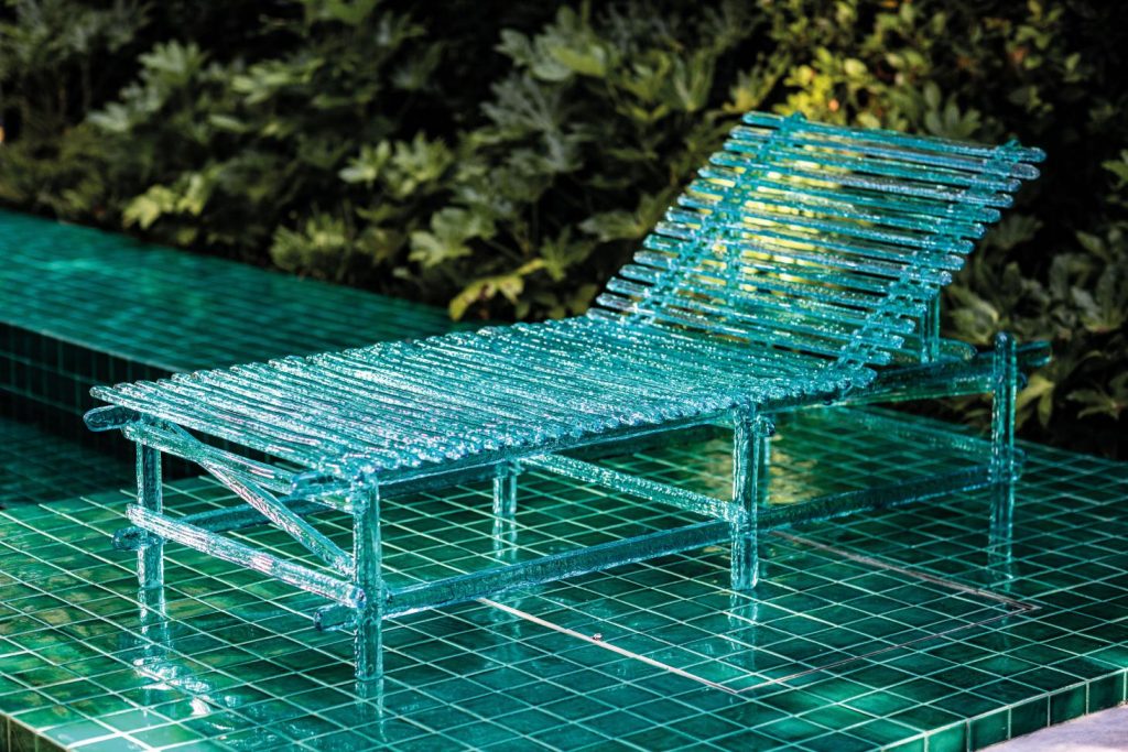 blue outdoor chairs by Jacopo Foggini