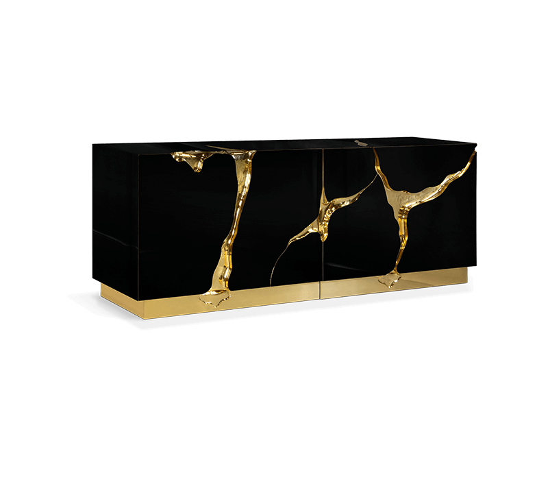 gold and black lapiaz sideboard