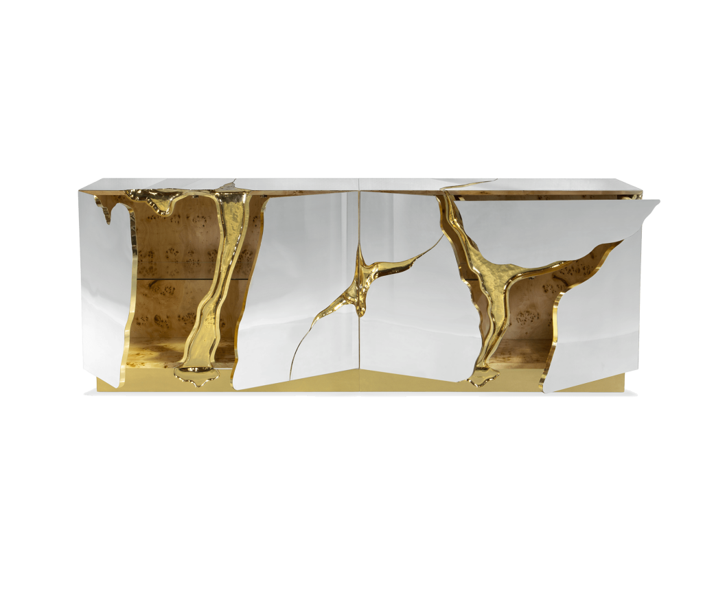 gold and white lapiaz sideboard