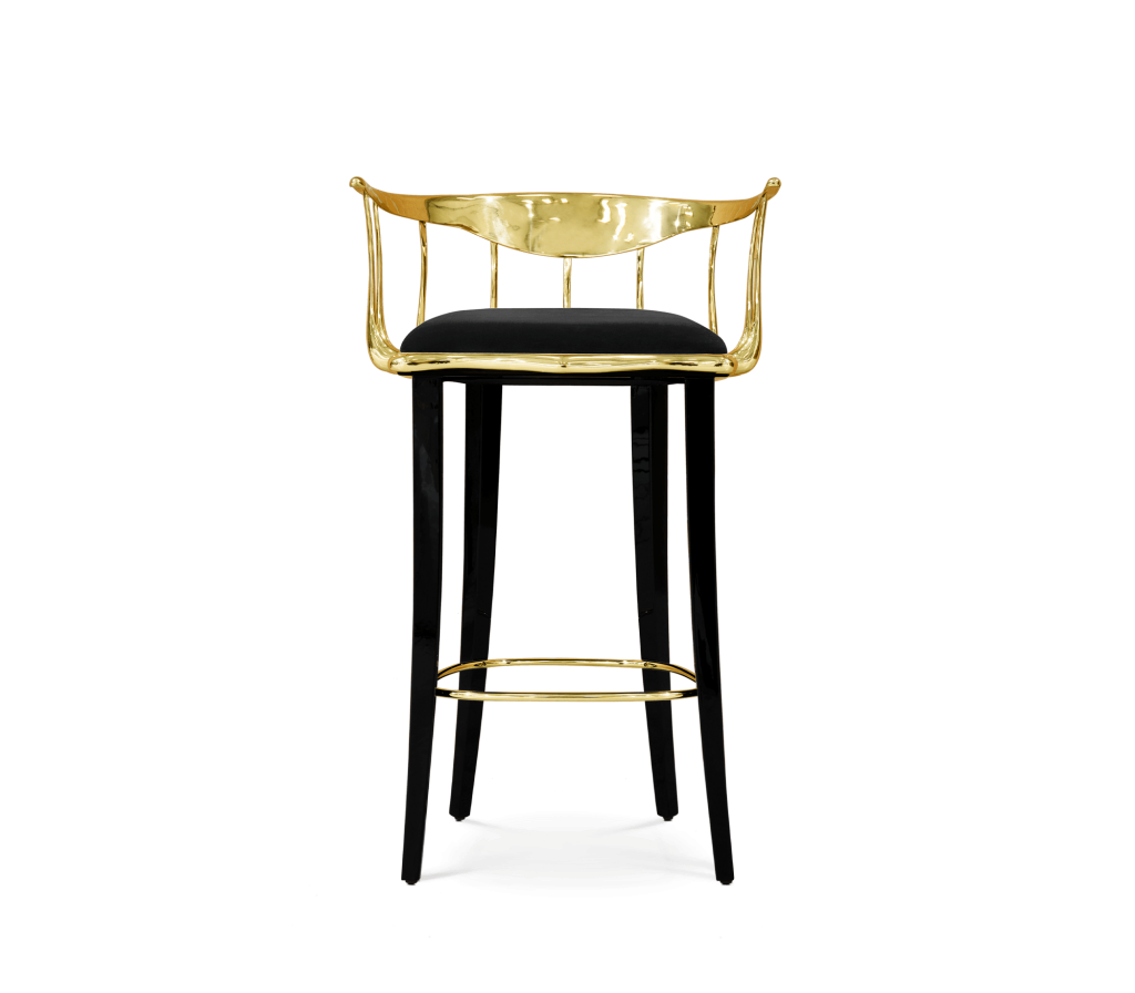 bar stool in golden and black