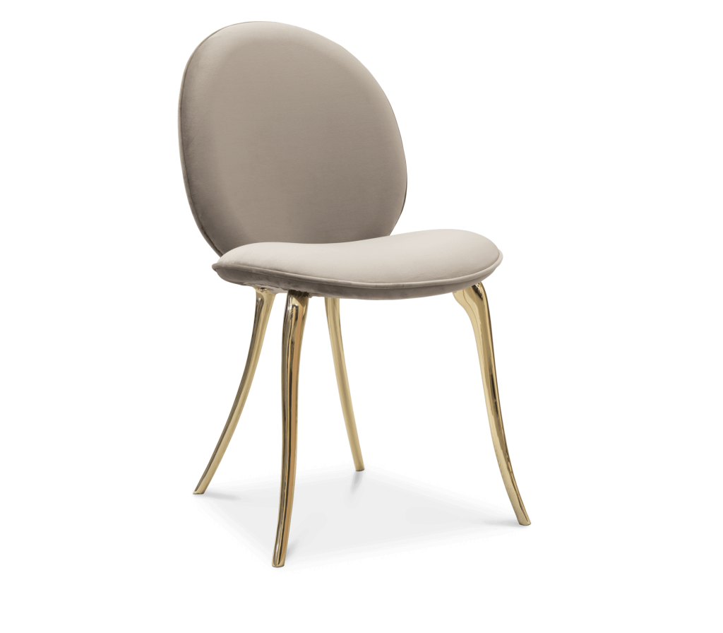 beige and gold dining chair