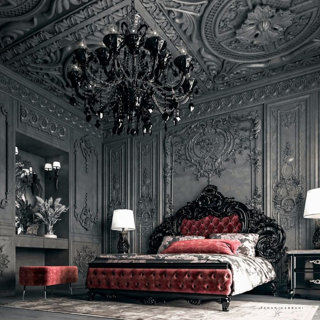 luxury black and red room!