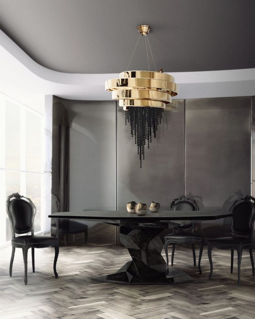 contemporary black dining table