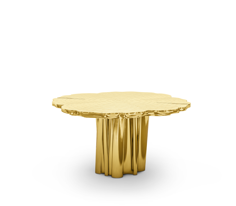gold round dining table