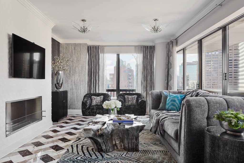 Best Interior Designers Ovadia Design Studio project living room in grey tones
